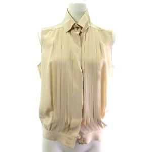 06P ノースリーブシャツ シルク100 ピンク 36