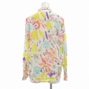 PAUL SMITH 長袖シャツ 花柄 フラワープリント 40 白 ホワイト マルチカラー