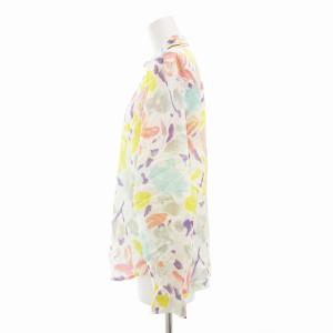 PAUL SMITH 長袖シャツ 花柄 フラワープリント 40 白 ホワイト マルチカラー