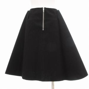 Jean Paul GAULTIER FEMME フリルスカート 台形 ひざ丈 ウール フェルト 40 黒 ブラック