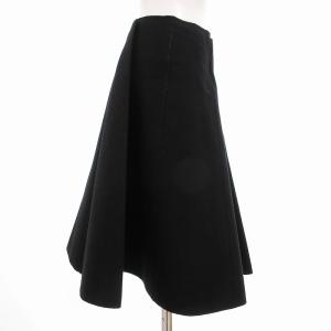 Jean Paul GAULTIER FEMME フリルスカート 台形 ひざ丈 ウール フェルト 40 黒 ブラック