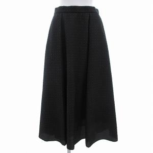 美品 フレアスカート ロング丈 ジャカード 36 黒