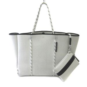 フライングソロ トートバッグ ショルダーバッグ ポーチ付 パンチング ホワイト