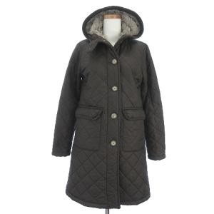 フーデット コート キルティング 裏ボア 緑系 カーキ 36