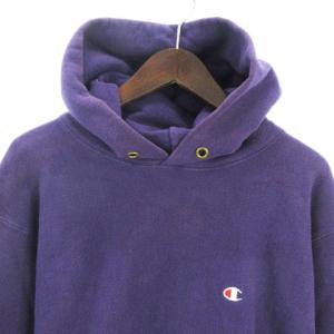 Champion パーカー プルオーバー リバースウィーブ 長袖 裏毛 スウェット 紫 パープル XL 大きいサイズ SM