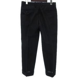 SCYE BASICS スラックス パンツ アンクル丈 センタープレス テーパード 薄手 無地 黒 ブラック 38 SM