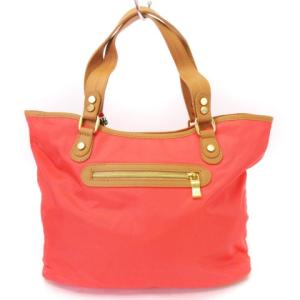 Orobianco トートバッグ ナイロン レザー オレンジ系 鞄