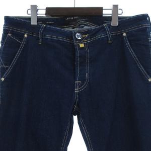 JACOB COHEN JEANS HANDMADE デニム ジーンズ パンツ ストレート ボタンフライ 刺繍 コットン インディゴネイビー