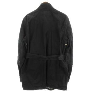 Belstaff トライアルマスター ジャケット スタンドカラー ジップアップ 裏地チェック ワッペン コットン 黒 ブラック系 L