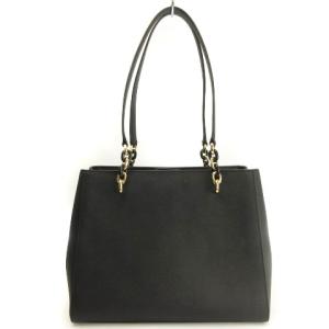 MICHAEL KORS ショルダー トートバッグ チェーン レザー ロゴ チャーム付き 黒 ブラック