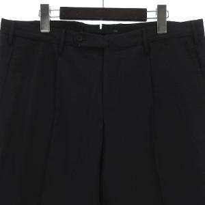 INCOTEX SLOWEAR SLIM FIT パンツ スラックス タック 無地 ウール混 90169 紺 ネイビー 52 SM