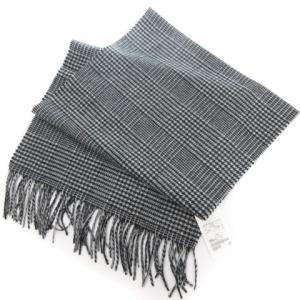 UNITED ARROWS グレンチェック マフラー カシミヤ100％ ダークグレー SM