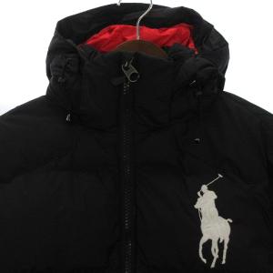 POLO RALPH LAUREN ダウンジャケット ビッグポニー フード ロゴ 黒 S 