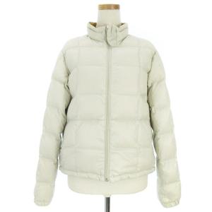 ダウンジャケット リバーシブル ジップアップ スタンドカラー ナイロン 無地 オフホワイト系 マスタード 3 アウター SM