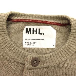 MHL. ニット セーター ヘンリーネック 長袖 コットン ウール ベージュ L SM