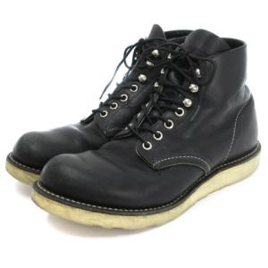 9070 ショート ブーツ プレーントゥ レースアップ 現行タグ USA製 レザー 黒 ブラック 7 1