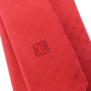 LOUIS VUITTON ネクタイ レギュラータイ シルク モノグラム レッド