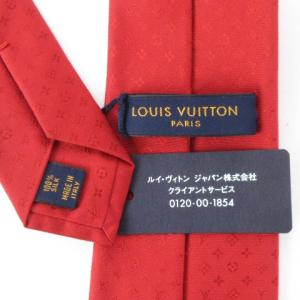LOUIS VUITTON ネクタイ レギュラータイ シルク モノグラム レッド