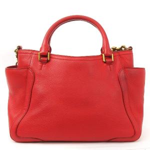 TORY BURCH ハンド ショルダー バッグ 2WAY ロゴ レザー 赤 レッド 鞄 SM