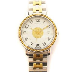 HERMES セリエ 腕時計 クオーツ デイト Hロゴ 文字盤白