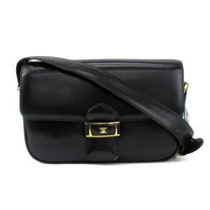 ヴィンテージ マカダム ショルダーバッグ フラップ レザー ブラック SM