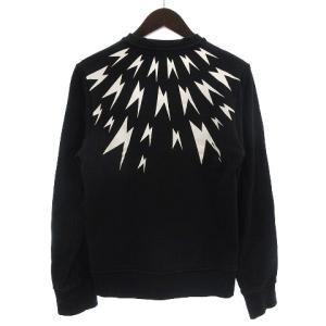 Neil Barrett サンダーボルト スウェット トレーナー プリント コットン 黒 ブラック 白 ホワイト XS