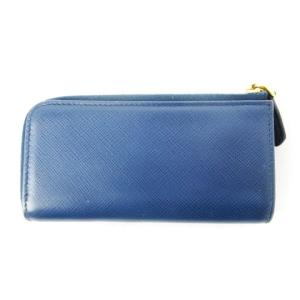 PRADA SAFFIANO キーケース 1PP026 ゴールド金具 L字ファスナー ブルー SM
