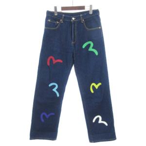 EVISU NO.2 デニム パンツ ジーンズ カモメ カラフル プリント ブルー 青 31