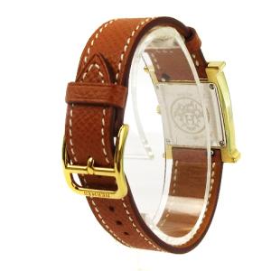 HERMES Hウォッチ HH1.201 腕時計 クォーツ 替えベルト付き P O刻印 ブラウン