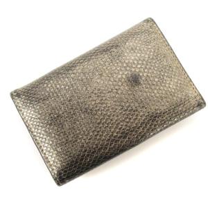 Salvatore Ferragamo キーケース ガンチーニ 6連 リザード調 レザー ガンメタ シルバー系