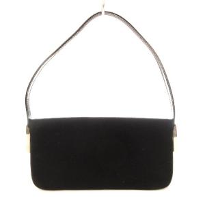 DOLCE&GABBANA パーティーバッグ 裏地レオパード柄 フラップ フェルトウール ブラック