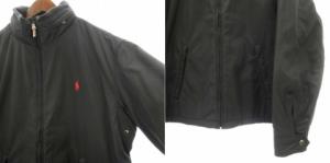 POLO RALPH LAUREN ロゴ刺繍中綿ブルゾンジャケット XL ブラック