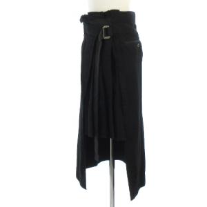 sacai ラップスカート ひざ丈 デニム プリーツ  黒 2 SM