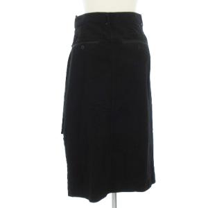 sacai ラップスカート ひざ丈 デニム プリーツ  黒 2 SM