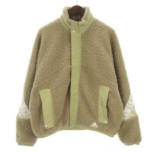 ボアジャケット マストハブ ロゴテープ ジップアップ GE0394 ベージュ J