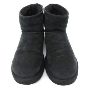 UGG australia クラシック ミニ ムートンブーツ ショート ロゴ 5854 ネイビー USA8 靴 シューズ SMV