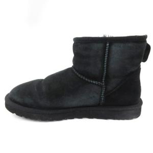 UGG australia クラシック ミニ ムートンブーツ ショート ロゴ 5854 ネイビー USA8 靴 シューズ SMV