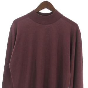 JOHN SMEDLEY ニット セーター 長袖 ハイネック 無地 ウール ブラウン M
