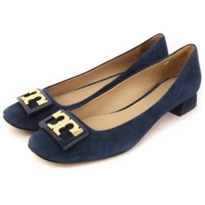 32384 パンプス ローヒール スエード ラウンドトゥ ロイヤルネイビー