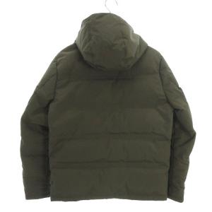 Brooks Brothers ダウンジャケット フード付き ジップアップ 無地 ナイロン カーキ
