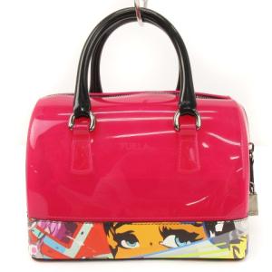 FURLA キャンディバッグ ハンドバッグ チャーム付き ホットピンク SMV