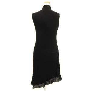 VIVIENNE TAM チャイナワンピース ノースリーブ 花柄 アシンメトリー ブラック