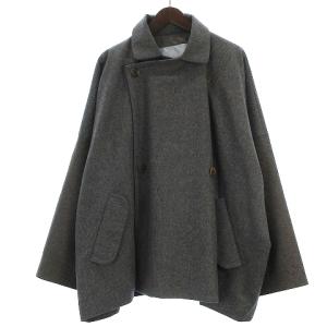 Dulcamara フラノダブルショートコート バイカラー 1 グレー ブラウン