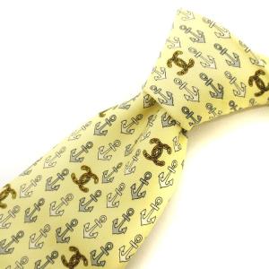ココマーク ネクタイ レギュラータイ 総柄 シルク クリーム