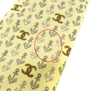 CHANEL ココマーク ネクタイ レギュラータイ 総柄 シルク クリーム