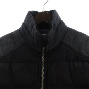 DIESEL 中綿ジャケット デニム 切替 ナイロン ロゴ ブラック