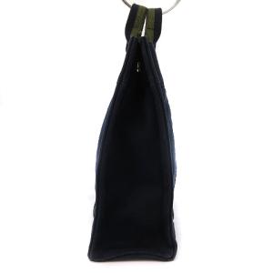 HERMES フールトゥPM ハンドバッグ キャンバス ネイビー