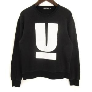 スウェット トレーナー 長袖 裏毛 コットン100％ Uロゴ ブラック M SMV
