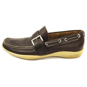 PRADA ドライビングシューズ ローファー ベルト モックトゥ レザー 6 ブラウン