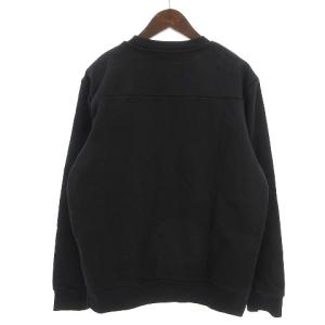 DIESEL タグ付き スウェット トレーナー 長袖 ロゴ 胸ポケット 裏毛 コットン混 ブラック XL SMV